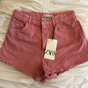 Pink Zara Jean Shorts
